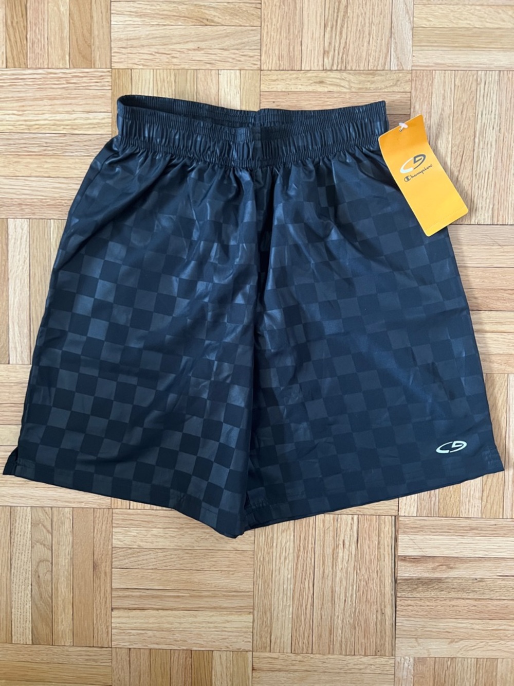 Champion Boy’s Medium 8/10 Black Checkerboard Soccer Shorts